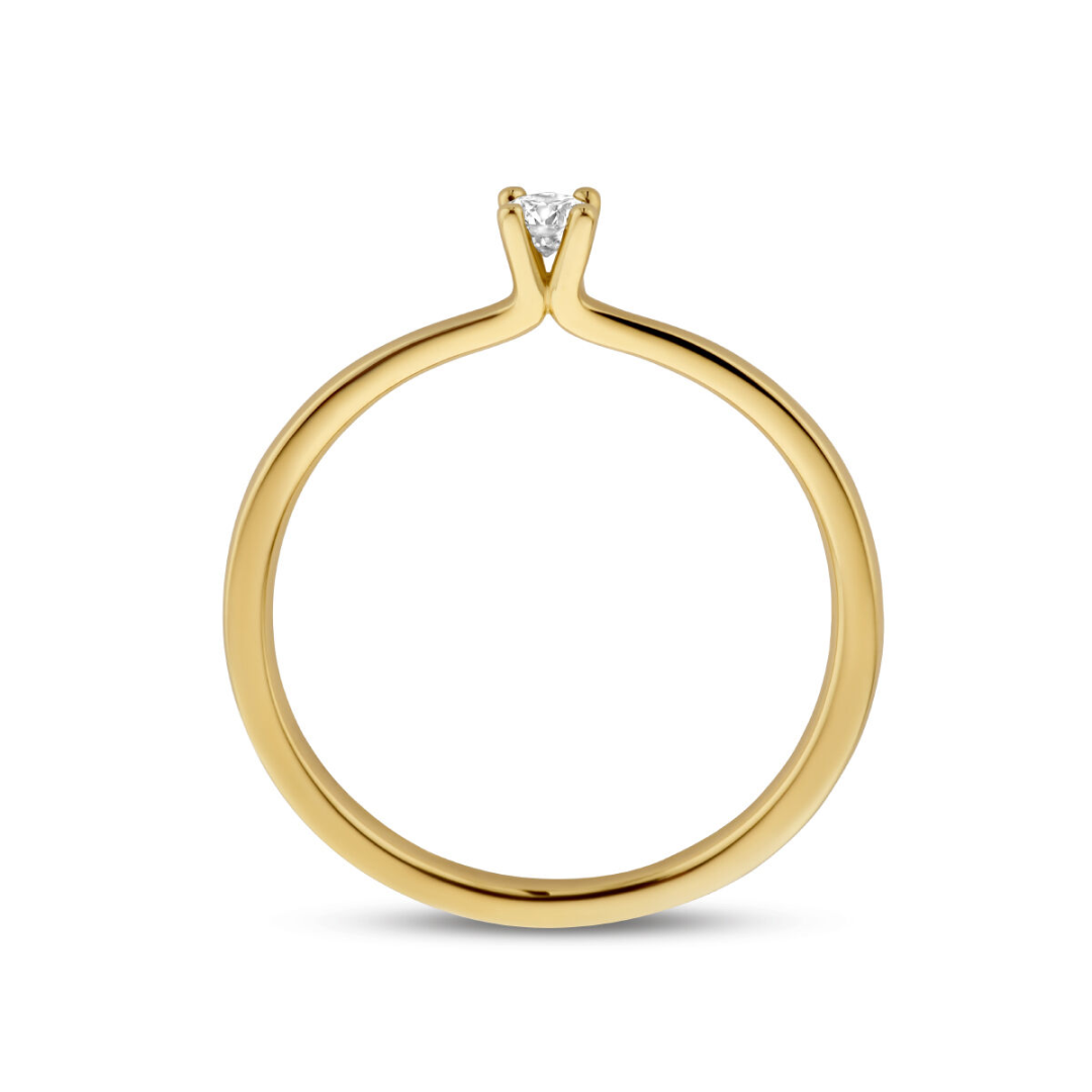 Basis | ring diamant 010ct h si goud (geelgoud)