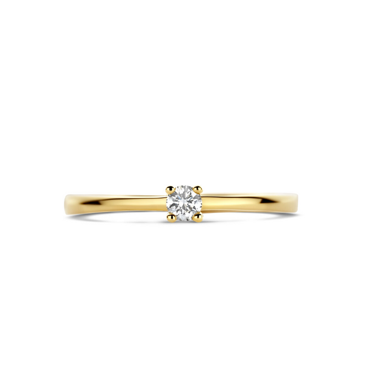 Basis | ring diamant 010ct h si goud (geelgoud)