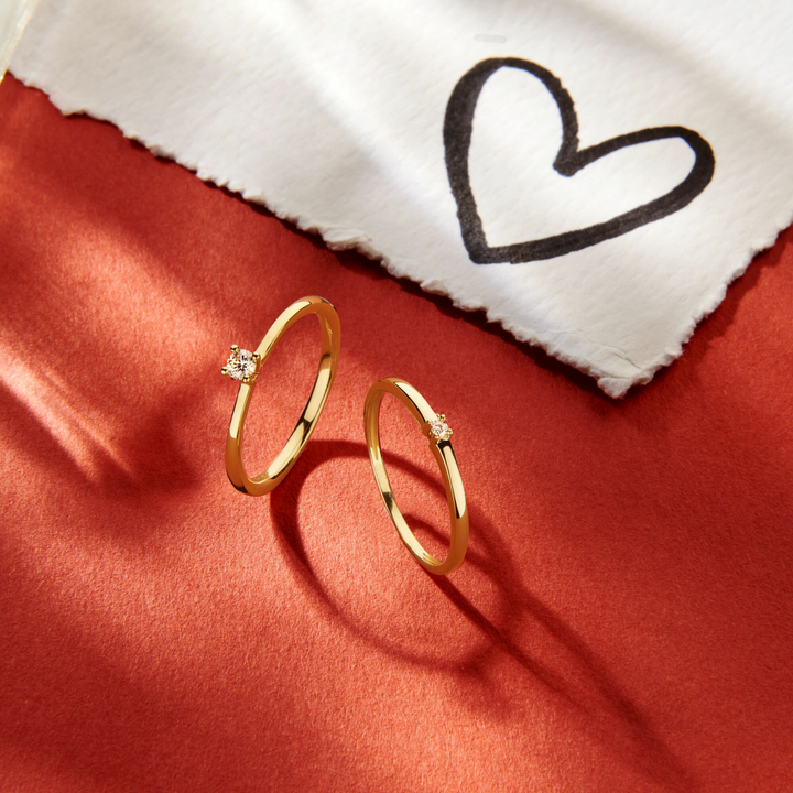 Basis | ring diamant 010ct h si goud (geelgoud)