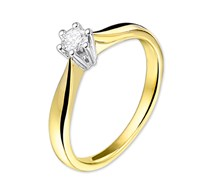 Basis | ring diamant 015ct h si goud (bicolor goud geel/wit)