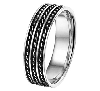 Basis | ring oxi zilver geoxideerd