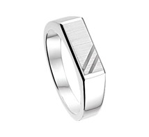 Basis | ring poli/mat zilver wit