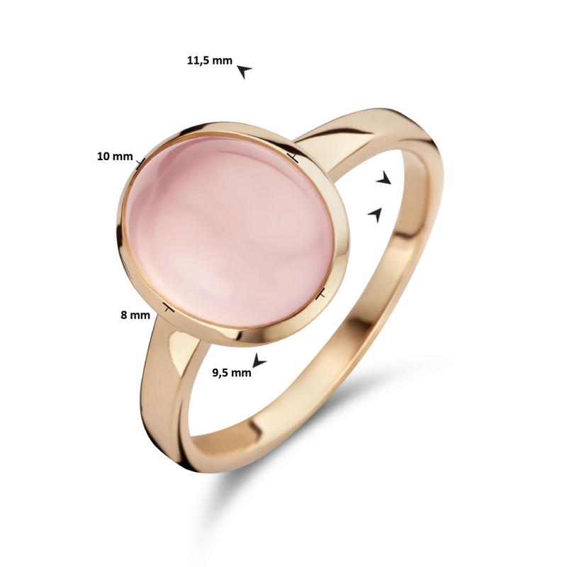 Basis | ring rozenkwarts goud (roségoud)