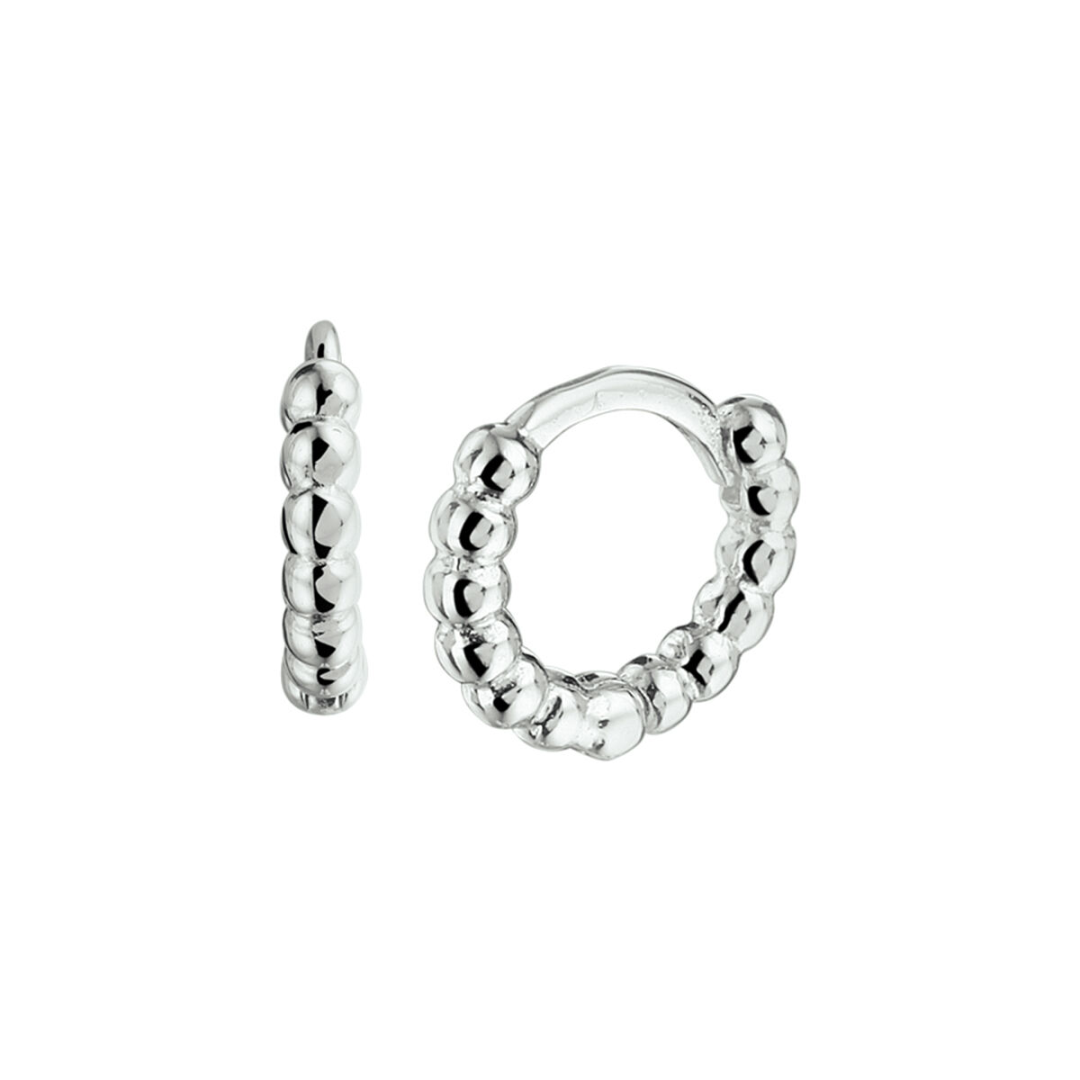 Basis | Trendy gerhodineerd zilveren klapoorringen met een poli afwerking en een stevige scharniersluiting