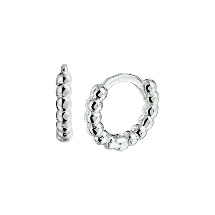 Basis | Trendy gerhodineerd zilveren klapoorringen met een poli afwerking en een stevige scharniersluiting
