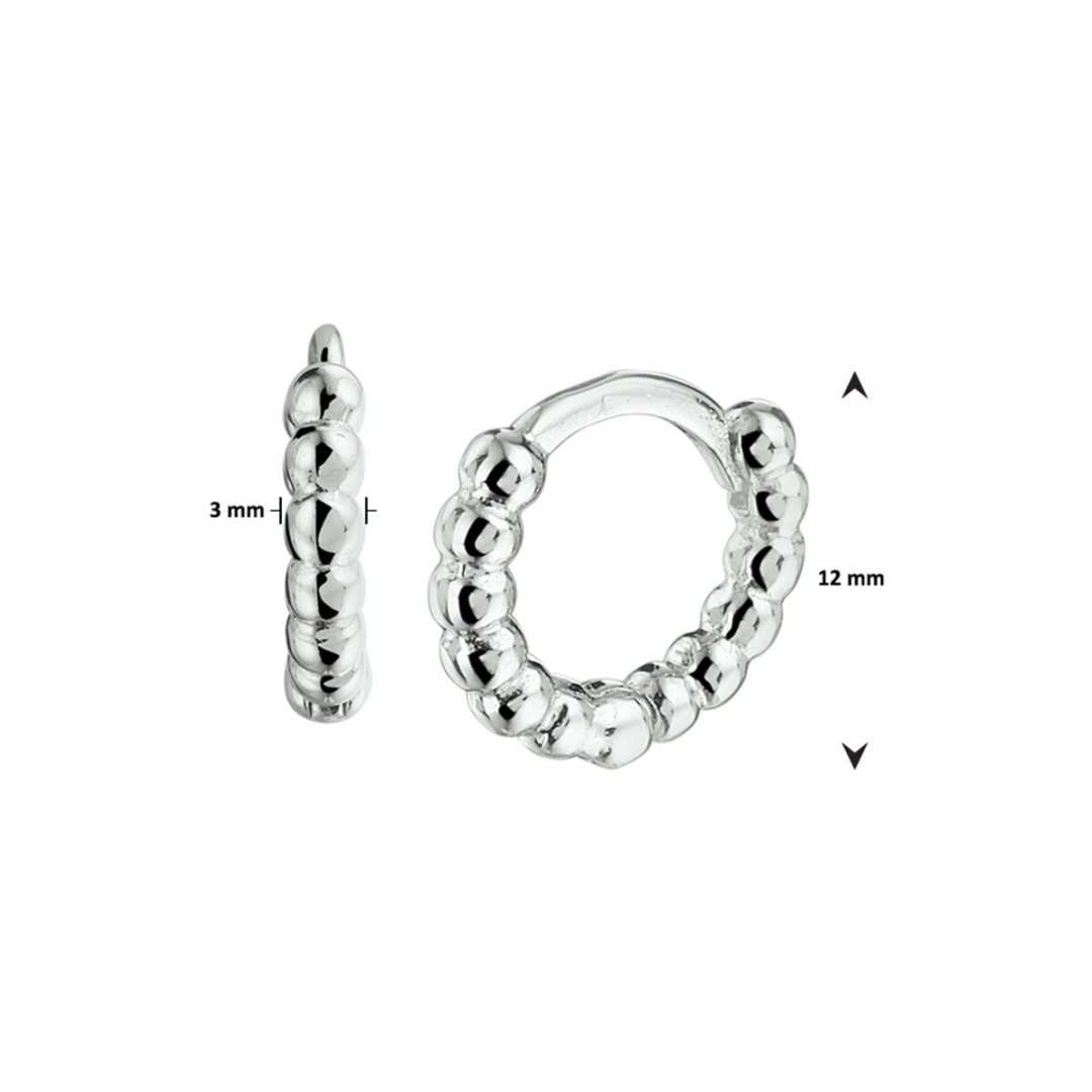 Basis | Trendy gerhodineerd zilveren klapoorringen met een poli afwerking en een stevige scharniersluiting