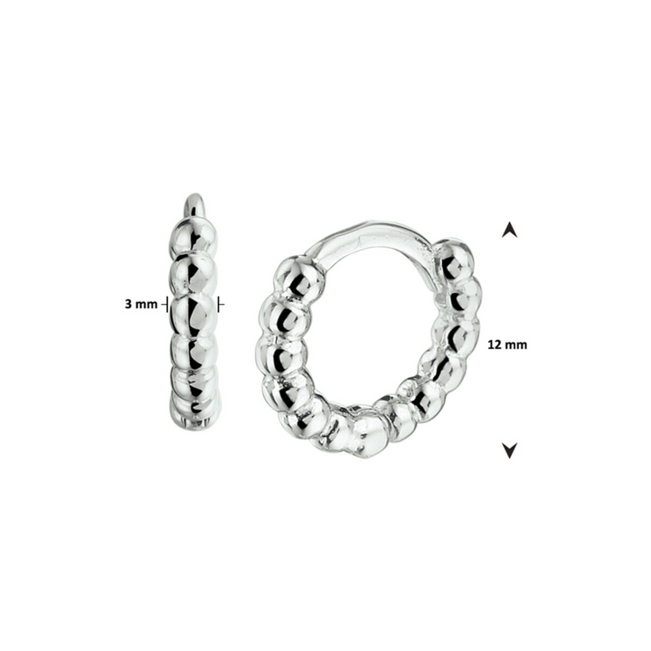 Basis | Trendy gerhodineerd zilveren klapoorringen met een poli afwerking en een stevige scharniersluiting
