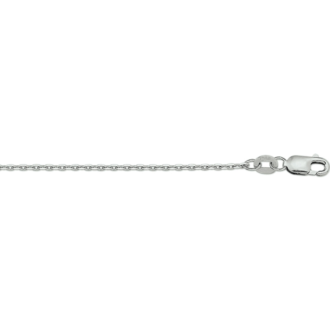 Basis | Witgouden collier met anker schakel en draaglengtes van 41 43 en 45cm