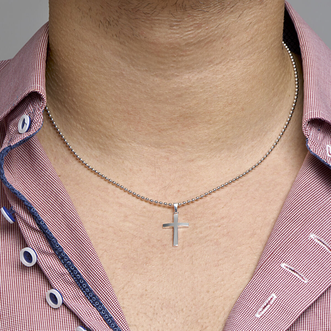 Basis | Zilveren hanger met een kruis