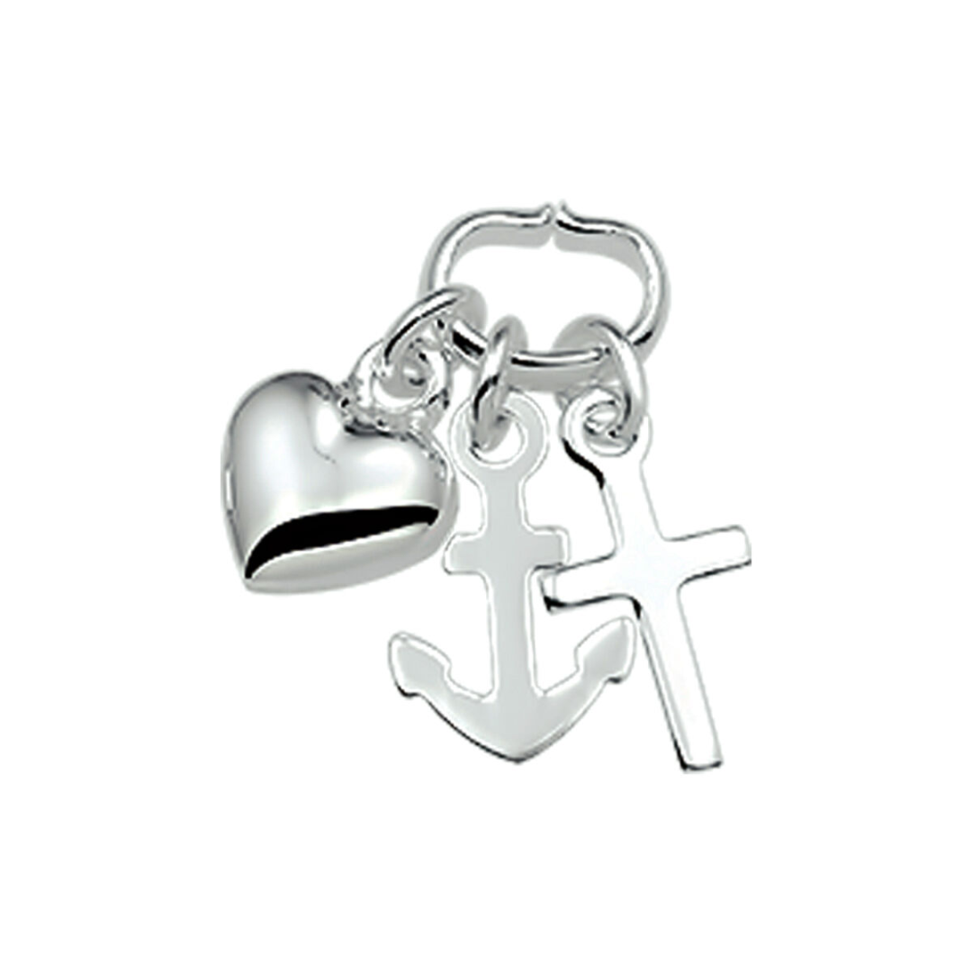 Basis | Zilveren hanger met geloof hoop en liefde bedels
