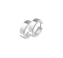 Basis | Zilveren klapoorringen met een vlakke buis en een poli afwerking