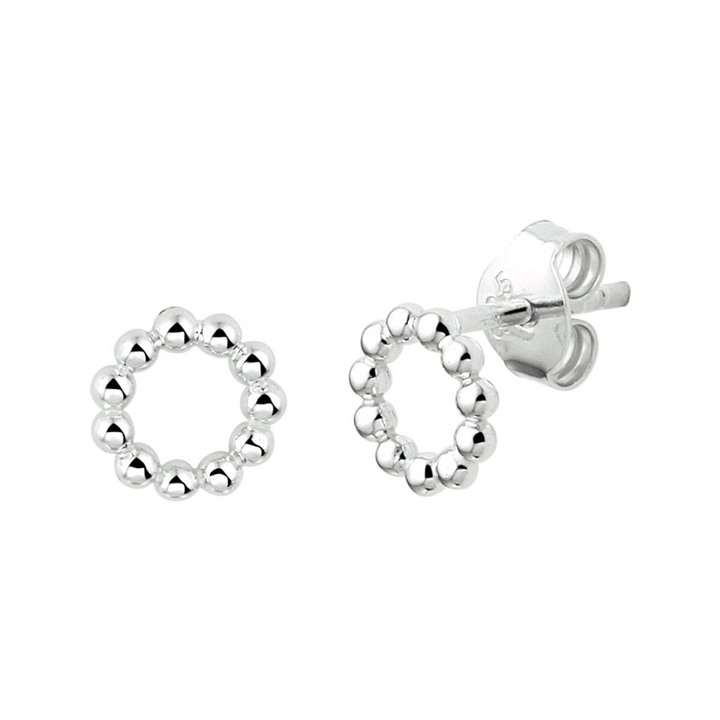 Basis | Zilveren oorknoppen uitgevoerd met bolletjes