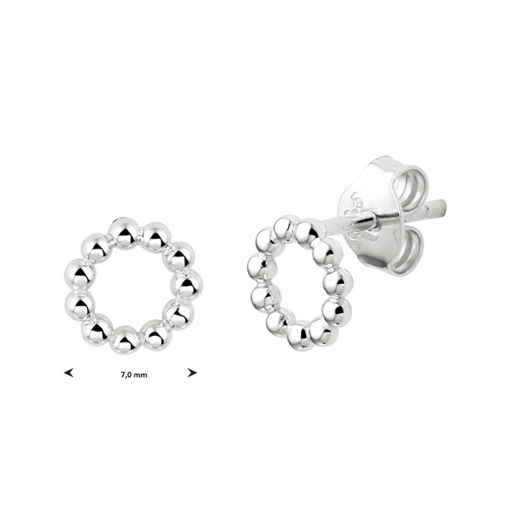 Basis | Zilveren oorknoppen uitgevoerd met bolletjes