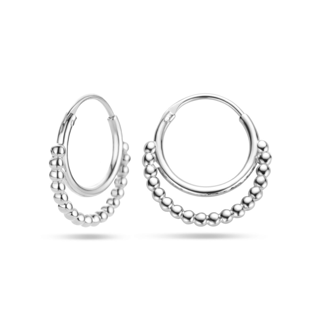 Basis | Zilveren oorringen uitgevoerd met bolletjes