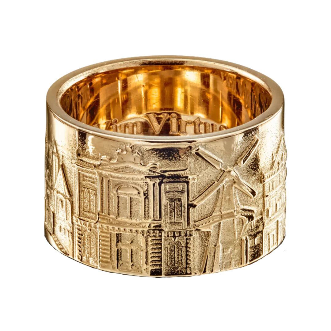 City Jewels | 14 karaat gouden brede Haarlem of Nederland ring