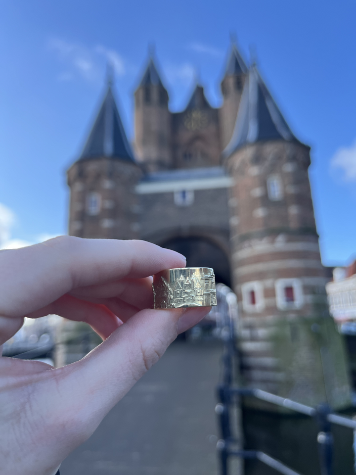 City Jewels | 14 karaat gouden brede Haarlem of Nederland ring