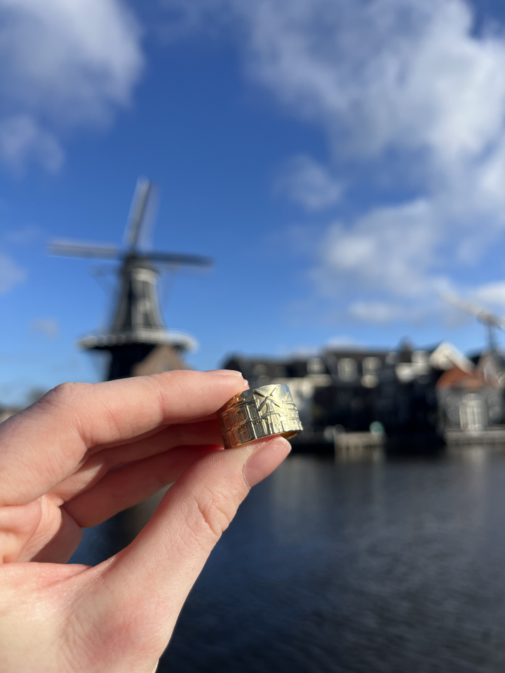 City Jewels | 14 karaat gouden brede Haarlem of Nederland ring