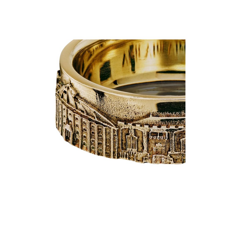 City Jewels | 14 karaat wit gouden smalle Haarlem ring met een skyline van Haarlem