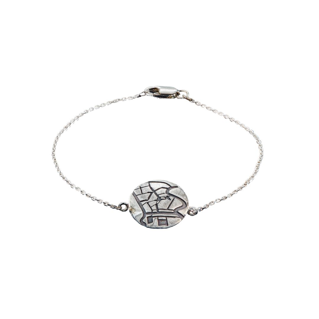 City Jewels | Zilveren Haarlem armband plattegrond groot