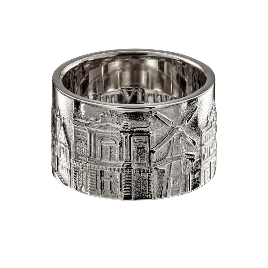 City Jewels | Zilveren ring met diverse Haarlemse gebouwen