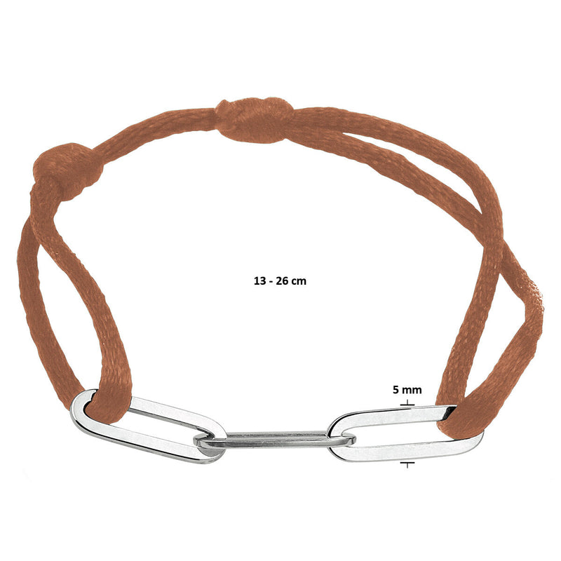Basis | Roest gevlochten armband uitgevoerd met gerhodineerd 925 zilveren schakels met een breedte van 5mm