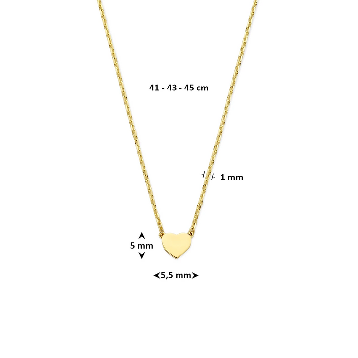 House of SIS | 14 karaat geelgouden collier met hartje