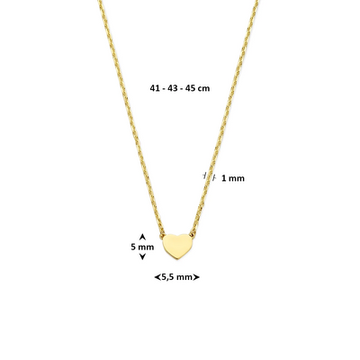 House of SIS | 14 karaat geelgouden collier met hartje