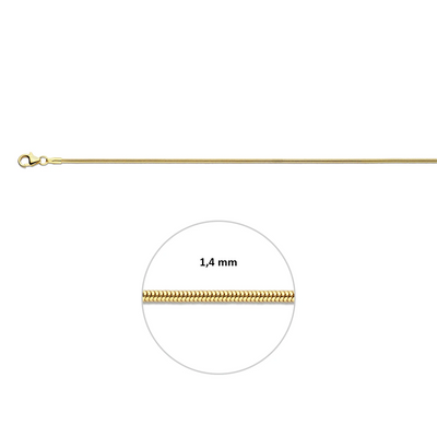 House of SIS | 14 karaat geelgouden slangcollier rond 1,4 mm
