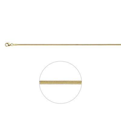 House of SIS | 14 karaat geelgouden slangcollier rond 1,4 mm