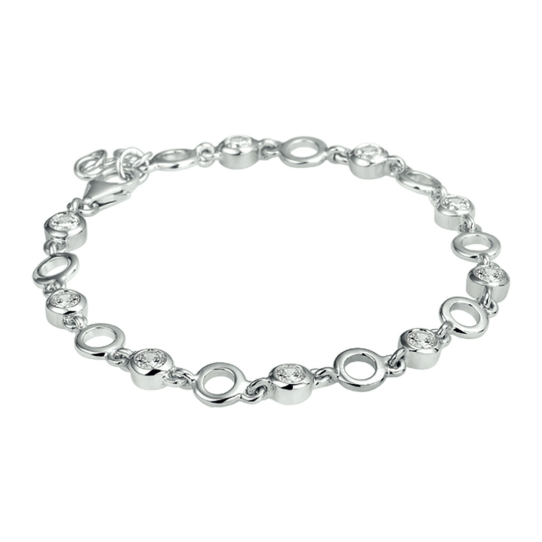 House of SIS | armband zirkonia 6,2 mm 18 + 2 cm zilver gerhodineerd