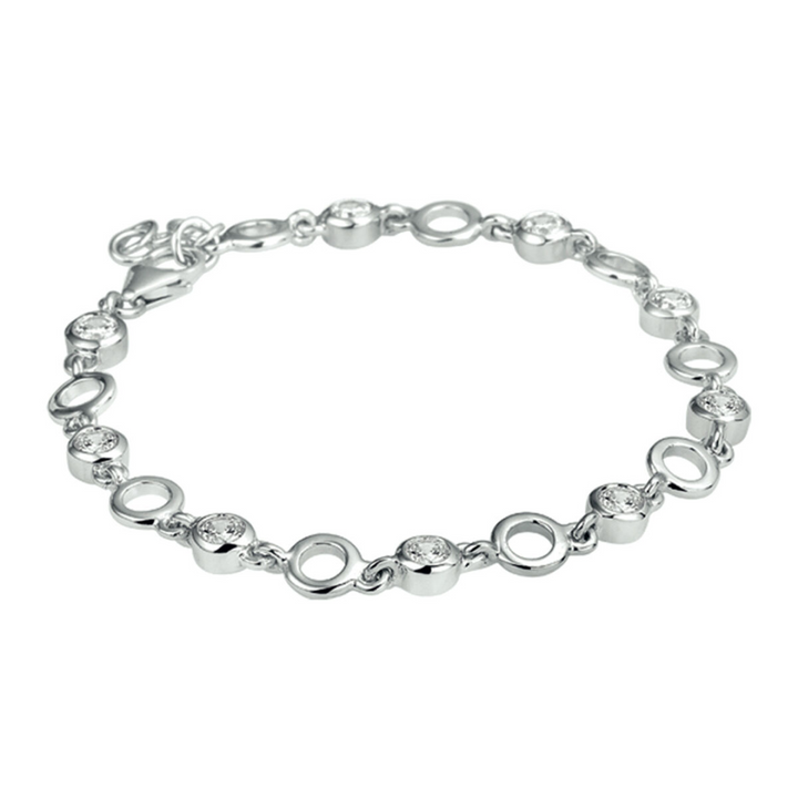 House of SIS | armband zirkonia 6,2 mm 18 + 2 cm zilver gerhodineerd