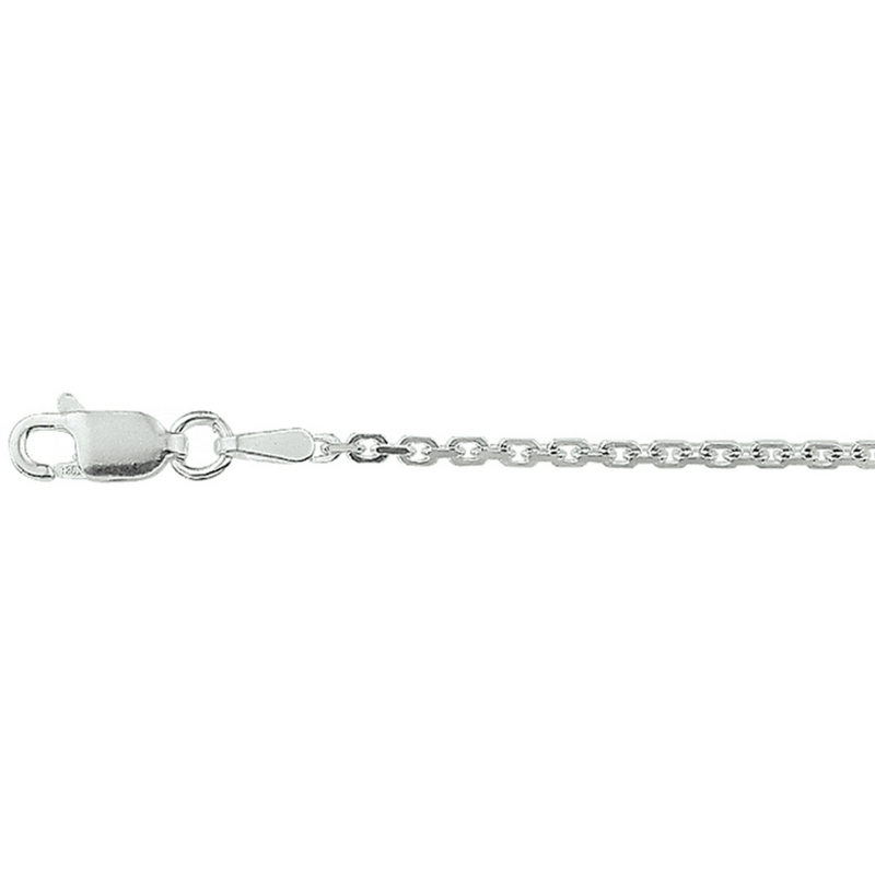 House of SIS | collier anker gediamanteerd 1,6 mm zilver wit