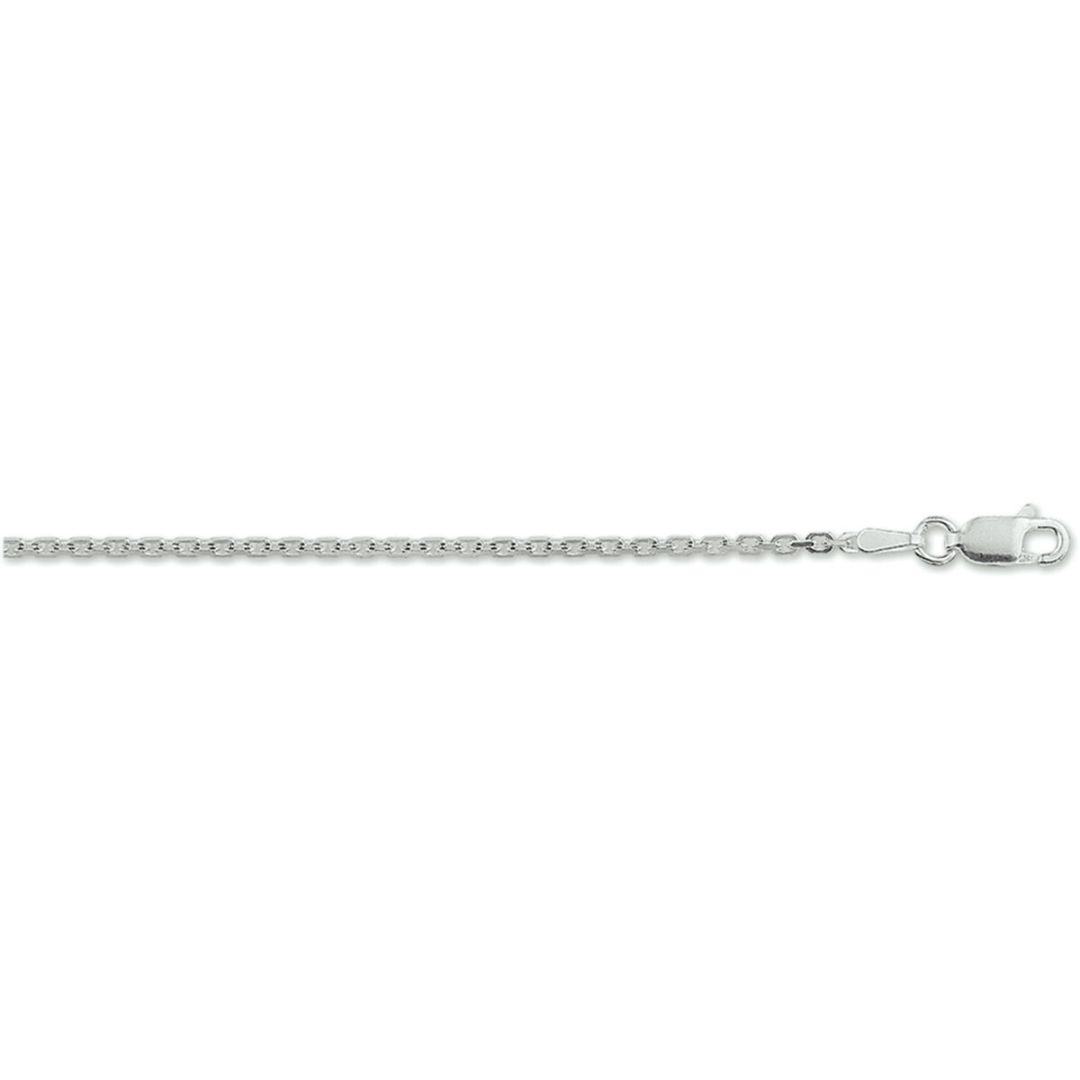 House of SIS | collier anker gediamanteerd 1,6 mm zilver wit