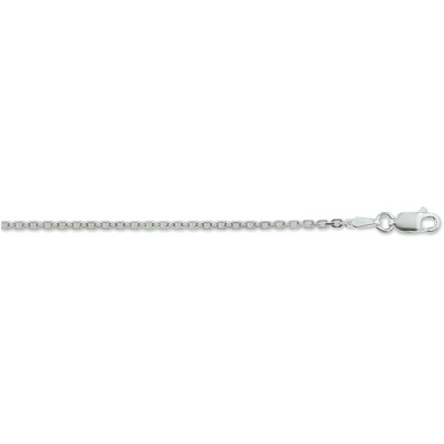 House of SIS | collier anker gediamanteerd 1,6 mm zilver wit