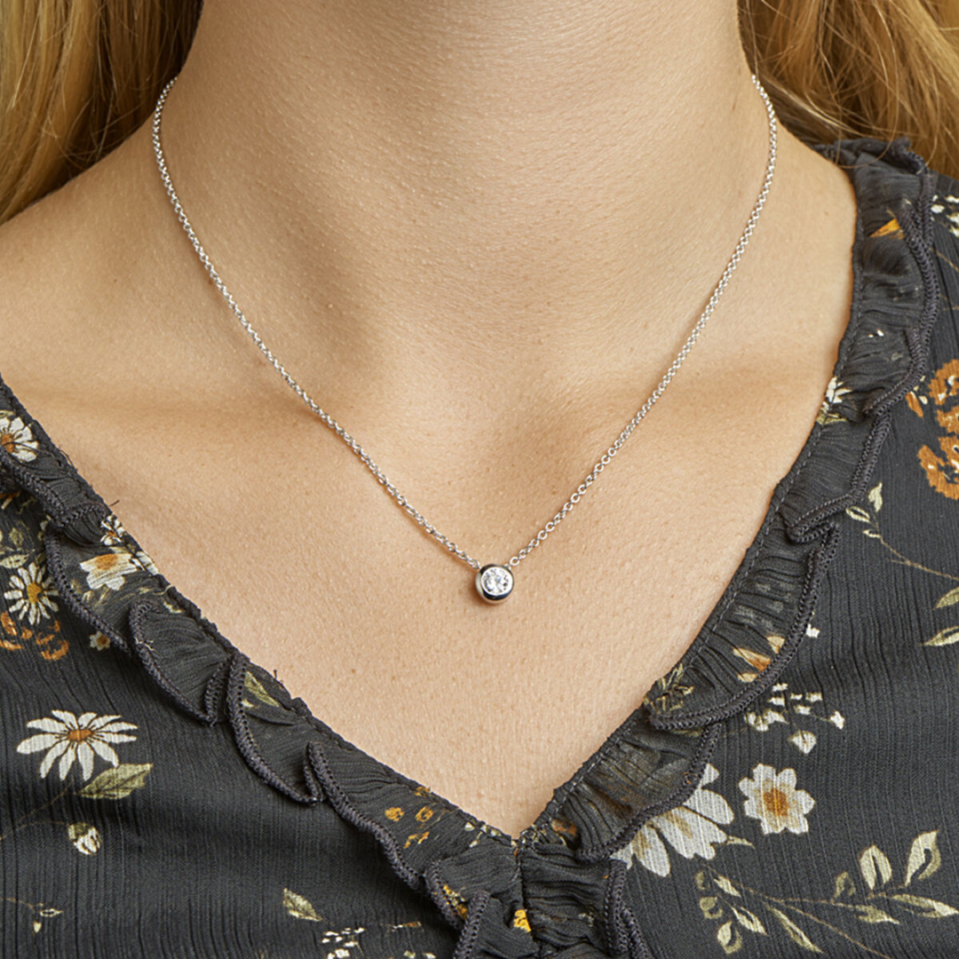 House of SIS | Gerhodineerd zilveren collier met zirkonia