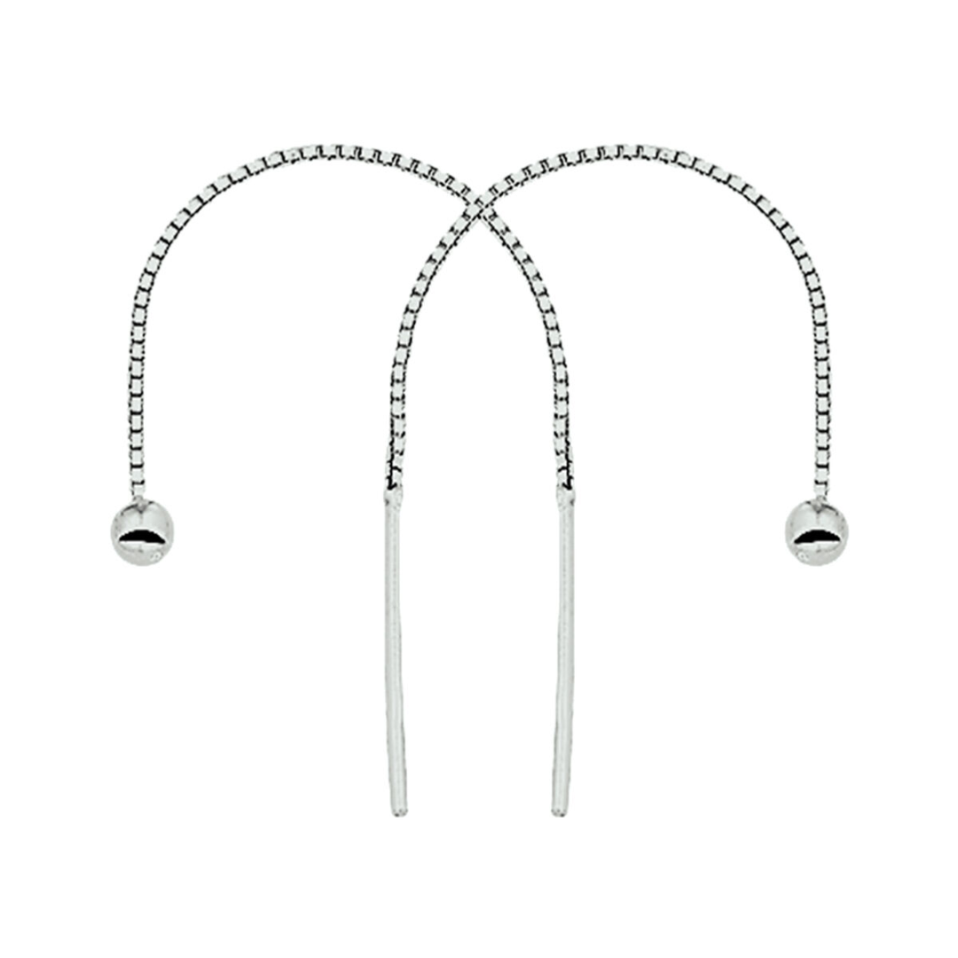 House of SIS | Gerhodineerd zilveren doortrekoorbellen met een poli afgewerkt bolletje van 3mm