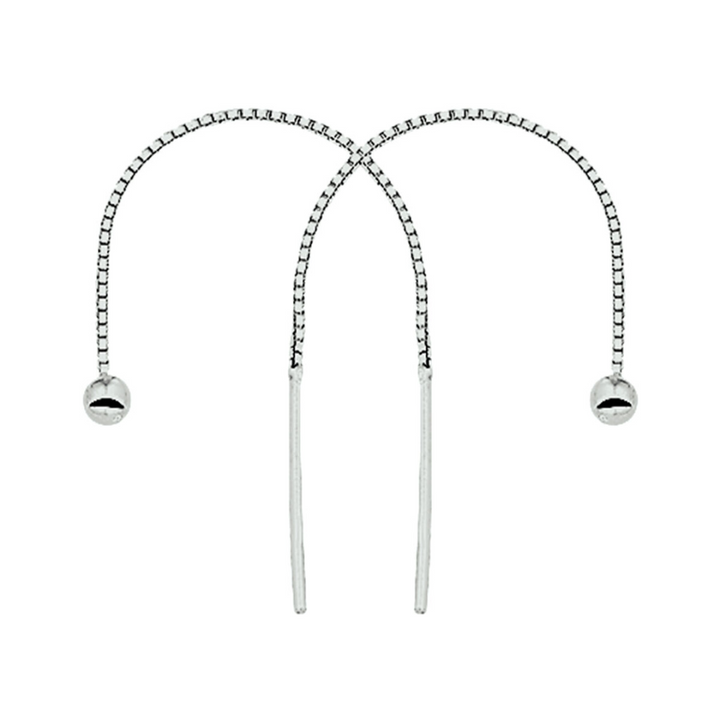 House of SIS | Gerhodineerd zilveren doortrekoorbellen met een poli afgewerkt bolletje van 3mm