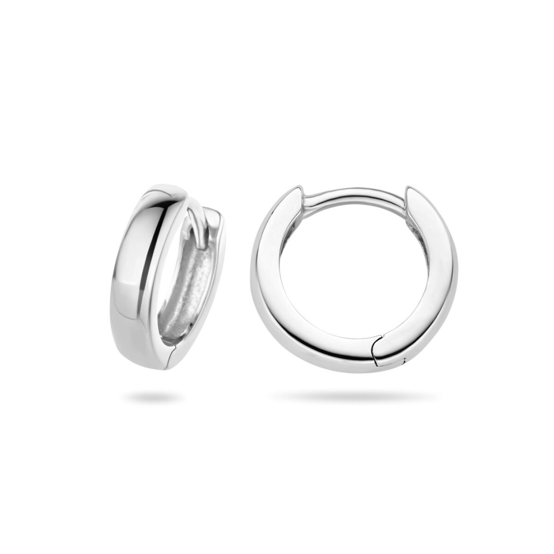 House of SIS | Gerhodineerd zilveren klapoorringen met een bolle buis en een poli afwerking