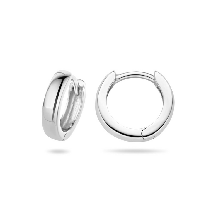 House of SIS | Gerhodineerd zilveren klapoorringen met een bolle buis en een poli afwerking