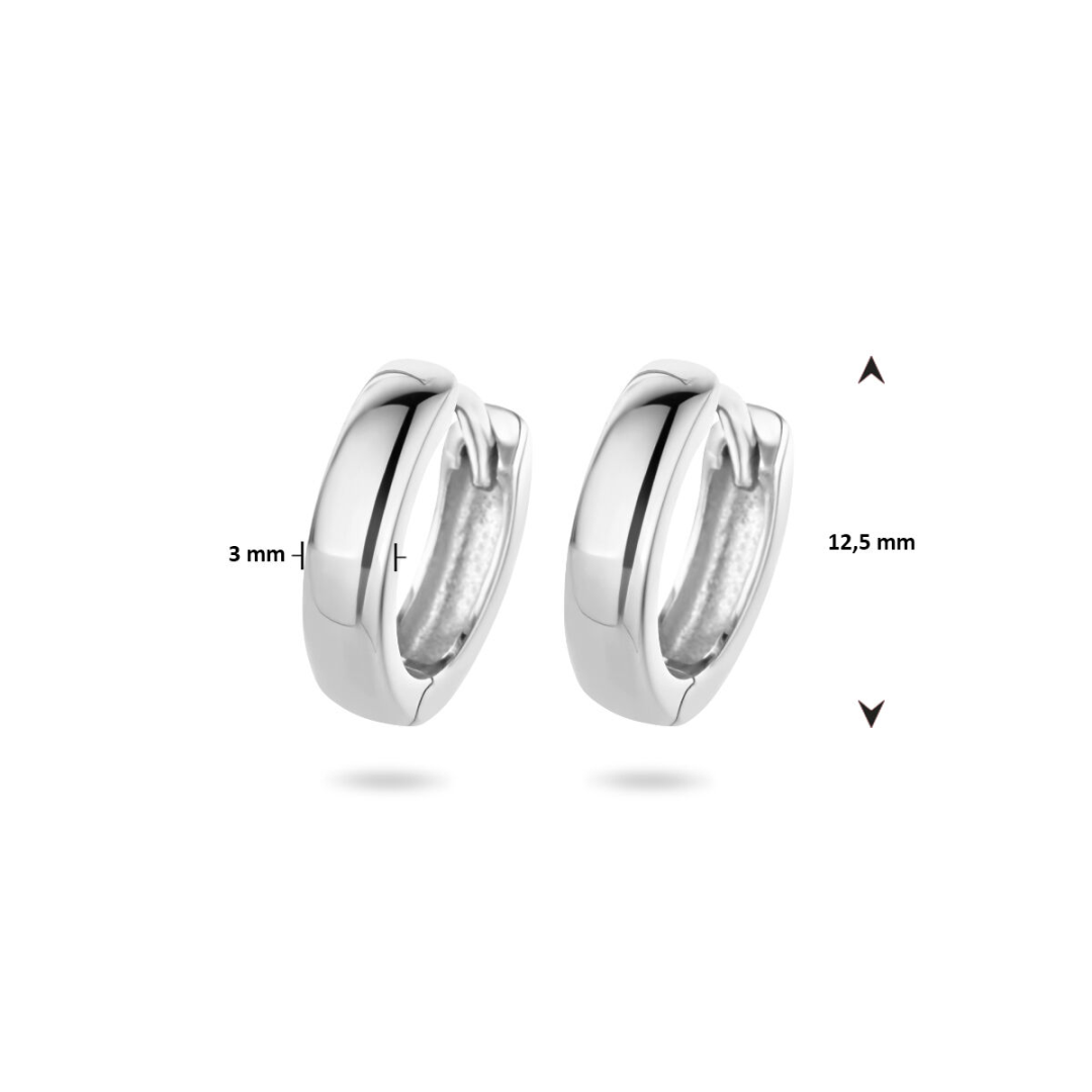 House of SIS | Gerhodineerd zilveren klapoorringen met een bolle buis en een poli afwerking