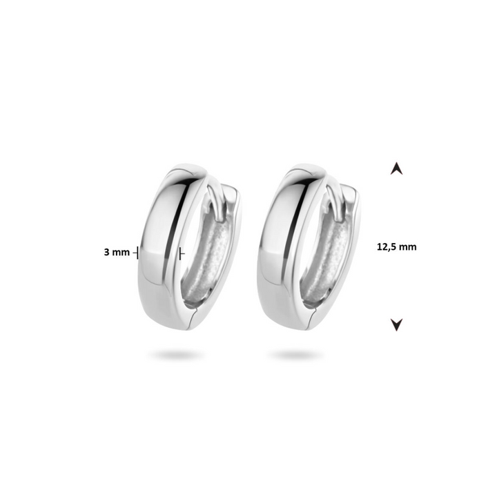 House of SIS | Gerhodineerd zilveren klapoorringen met een bolle buis en een poli afwerking