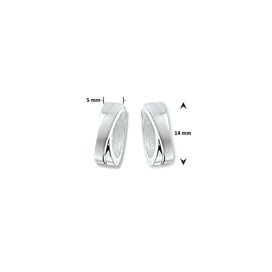 House of SIS  | Gerhodineerd zilveren klapoorringen met een poli/matte afwerking