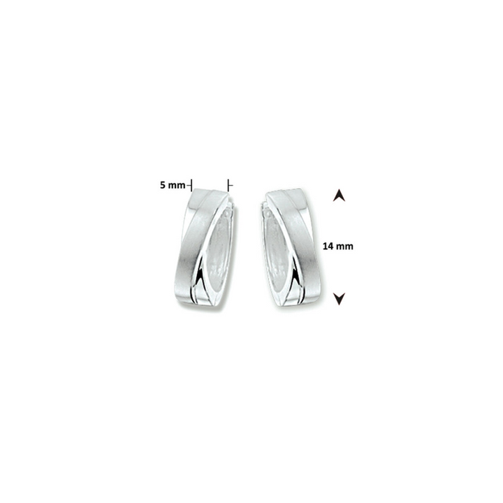 House of SIS  | Gerhodineerd zilveren klapoorringen met een poli/matte afwerking