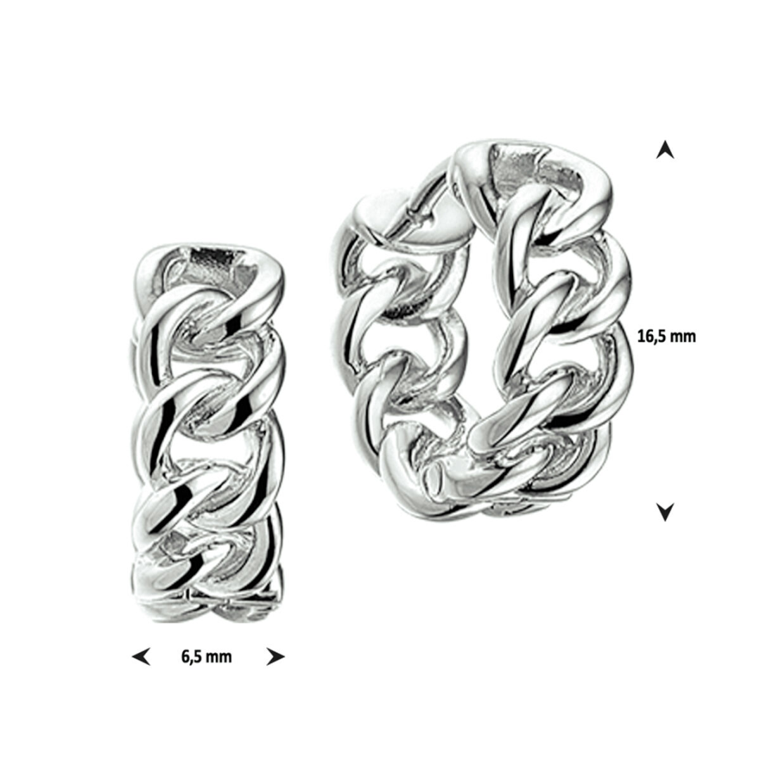 House of SIS  | Gerhodineerd zilveren klapoorringen met gourmet schakel