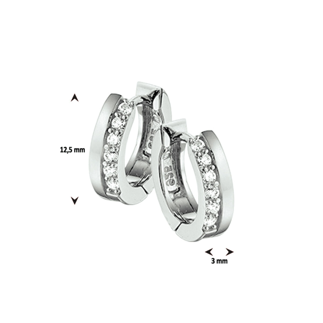 House of SIS | Gerhodineerd zilveren klapoorringen met zirkonia