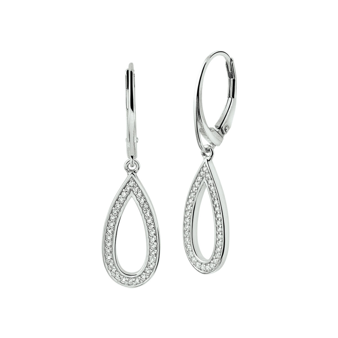 House of SIS | Gerhodineerd zilveren oorhangers met een totale hoogte van 3mm