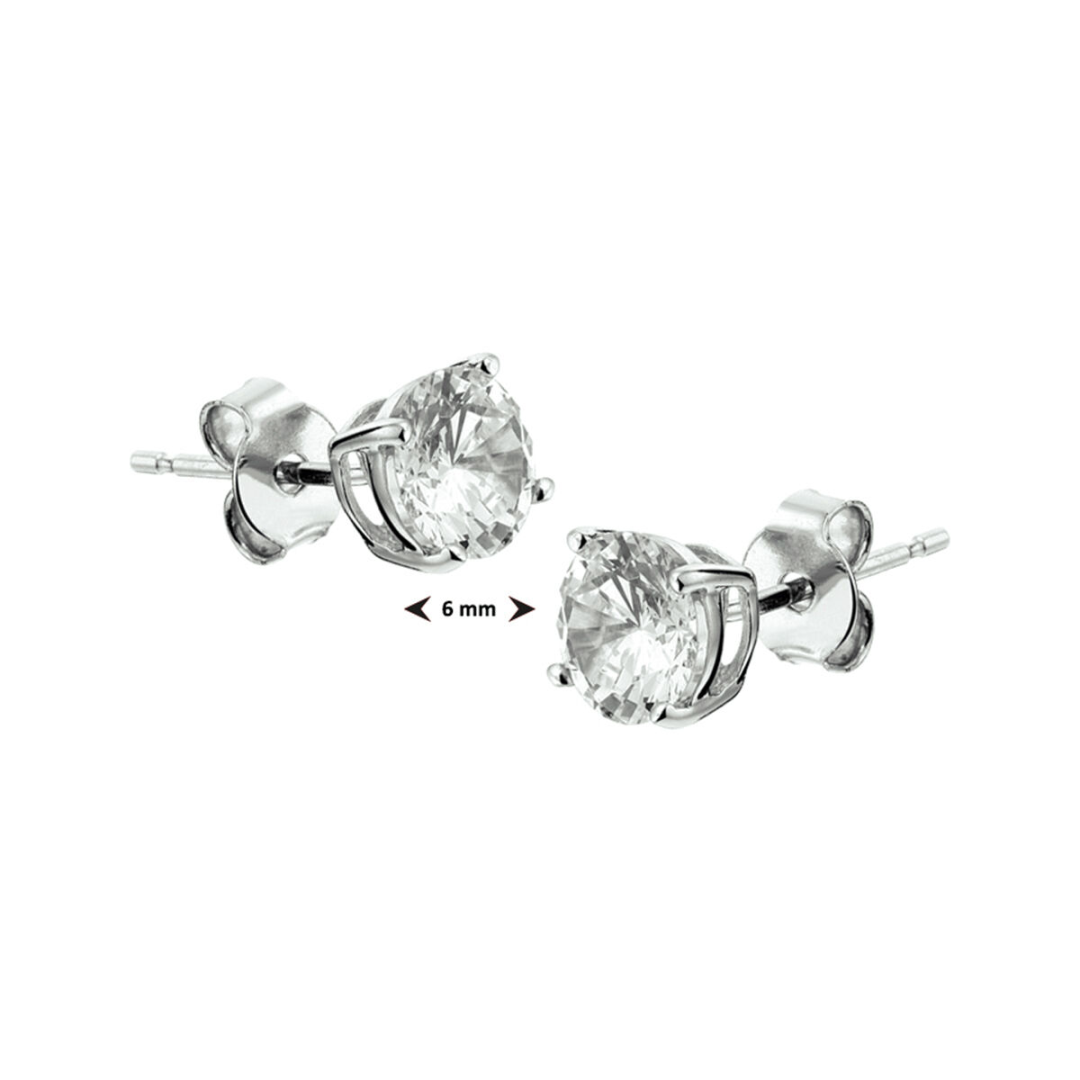 House of SIS | Gerhodineerd zilveren oorknoppen met zirkonia