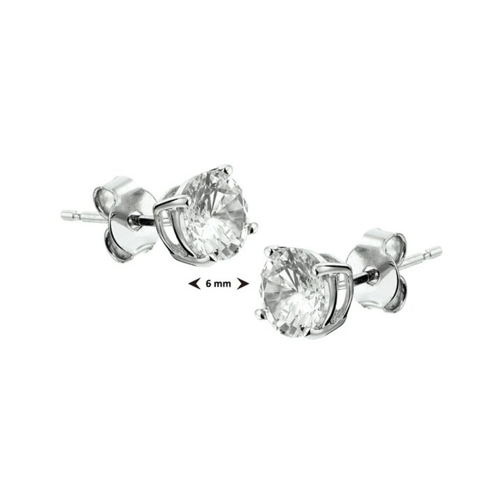 House of SIS | Gerhodineerd zilveren oorknoppen met zirkonia