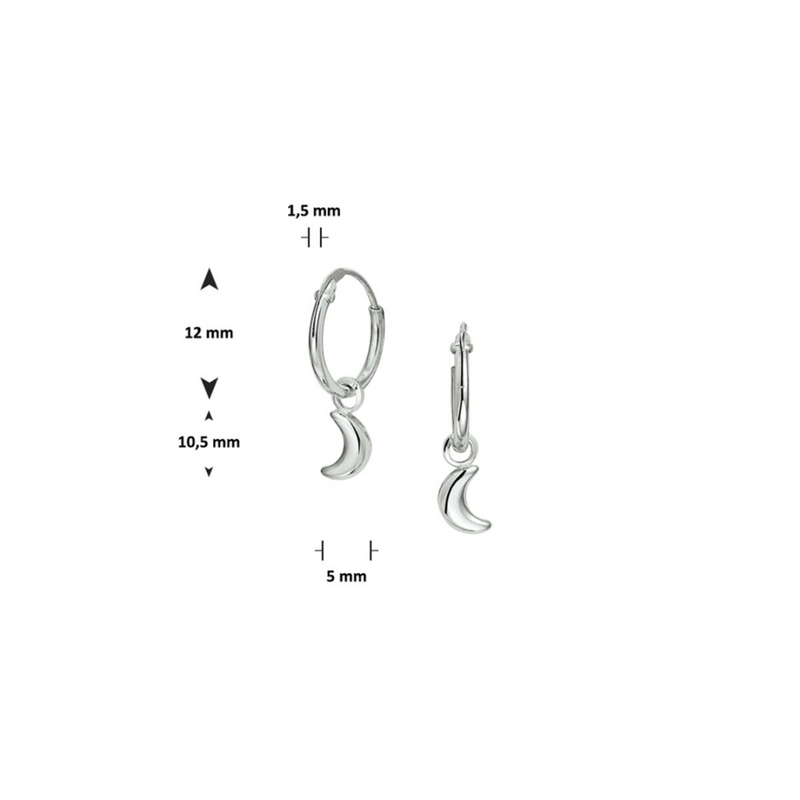 House of SIS | Gerhodineerd zilveren oorringen met een afmeting van 12x1mm