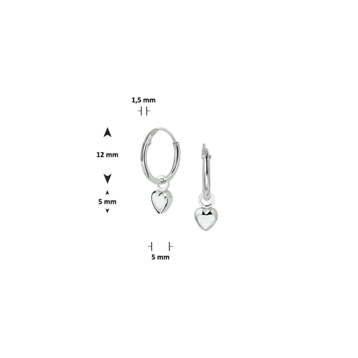 House of SIS | Gerhodineerd zilveren oorringen met een afmeting van 12x1mm